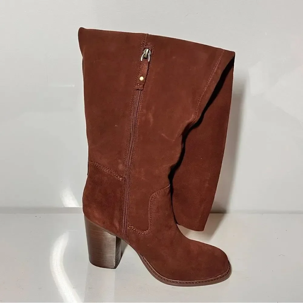 Kelsi Dagger Logan Suede Wide Calf Over the Knee Boots